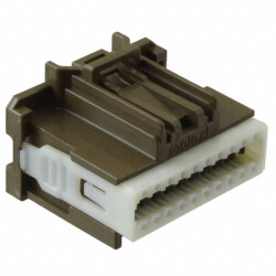 20 Rectangular Connectors - Housings Receptacle Brown 0.100