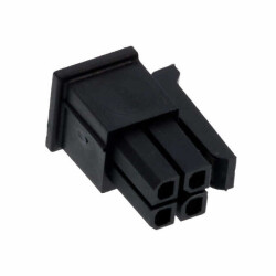 4 Rectangular Connectors - Housings Receptacle Black 0.118