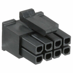 8 Rectangular Connectors - Housings Receptacle Black 0.118