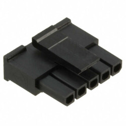 5 Rectangular Connectors - Housings Receptacle Black 0.118