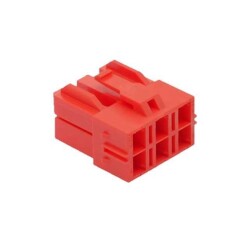 6 Rectangular Connectors - Housings Receptacle Red 0.256