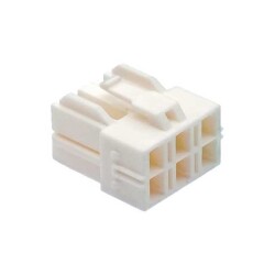 6 Rectangular Connectors - Housings Receptacle Natural 0.256
