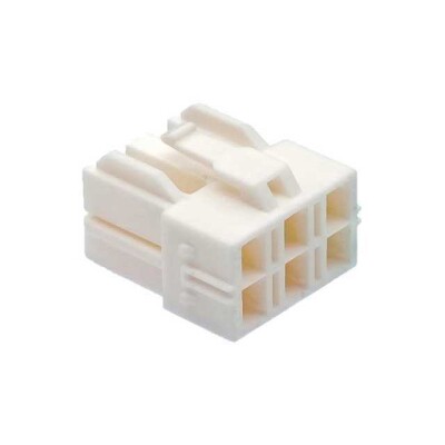 6 Rectangular Connectors - Housings Receptacle Natural 0.256