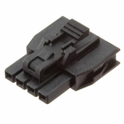 4 Rectangular Connectors - Housings Receptacle Black 0.098