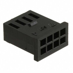 8 Rectangular Connectors - Housings Receptacle Black 0.100