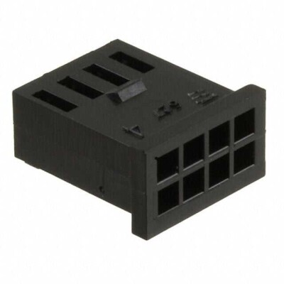 8 Rectangular Connectors - Housings Receptacle Black 0.100