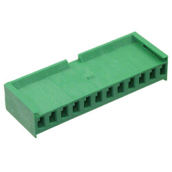 12 Rectangular Connectors - Housings Receptacle Black or Green 0.156
