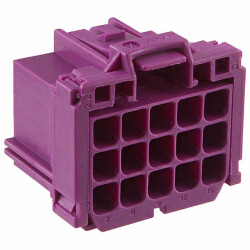15 Rectangular Connectors - Housings Receptacle Purple 0.197