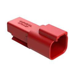 2 Rectangular Connectors - Housings Receptacle Red - Amphenol Sine Systems Corp