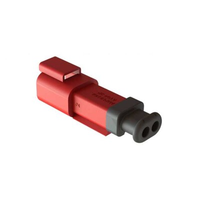 2 Rectangular Connectors - Housings Receptacle Red - 1