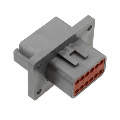 12 Rectangular Connectors - Housings Receptacle Gray - 1