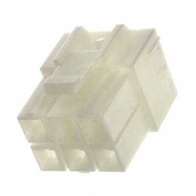 6 Rectangular Connectors - Housings Plug White 0.244