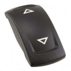 Rectangular, Convex (Domed) Rocker Switch Cap Black Snap Fit - APEM Inc.