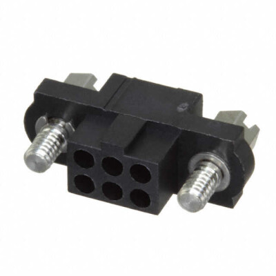 6 Position Rectangular Housing Connector Receptacle Black 0.079