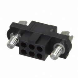 6 Position Rectangular Housing Connector Receptacle Black 0.079