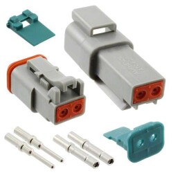 2 Position Rectangular Plug and Receptacle Connector Crimp 16-18 AWG - Amphenol Sine Systems Corp