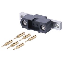 6 Position Rectangular Plug Connector Crimp Gold 24-28 AWG - Harwin Inc.