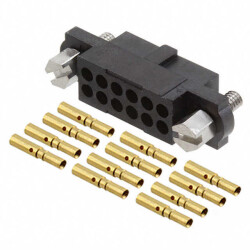 12 Position Rectangular Receptacle Connector Crimp Gold 22 AWG - Harwin Inc.