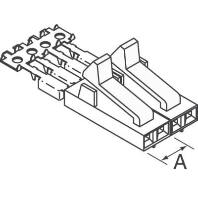 4 Position Rectangular Receptacle Connector IDC Gold 22-26 AWG - 2