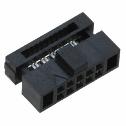 10 Position Rectangular Receptacle Connector IDC Gold 30 AWG - Samtec Inc.