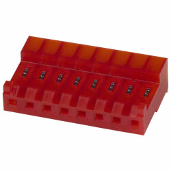 8 Position Rectangular Receptacle Connector IDC Gold 22 AWG - TE Connectivity AMP Connectors