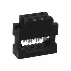 6 Position Rectangular Receptacle Connector IDC Gold 28 AWG - Amphenol ICC (FCI)