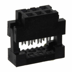 6 Position Rectangular Receptacle Connector IDC Gold 28 AWG - 1