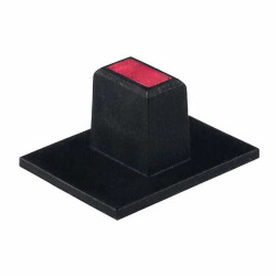 Rectangular Slide Switch Cap Black, Red Lens Snap Fit - NKK Switches
