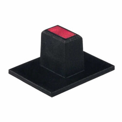 Rectangular Slide Switch Cap Black, Red Lens Snap Fit - 1