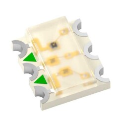 Red, Green, Blue (RGB) 621nm Red, 525nm Green, 465nm Blue LED Indication - Discrete 2V Red, 3.3V Green, 3.3V Blue 6-SMD, No Lead - 1