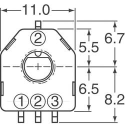 Resistive Sensor Rotary Position Hole for Shaft SMD (SMT) Tab - Bourns Inc. (1)
