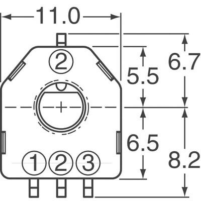 Resistive Sensor Rotary Position Hole for Shaft SMD (SMT) Tab - 2