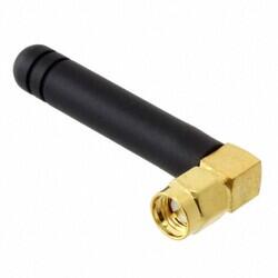 2.4GHz WLAN Whip, Right Angle RF Antenna 2.4GHz ~ 2.5GHz 2.15dBi SMA Male Connector Mount - Inventek Systems