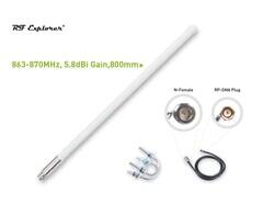 866.5MHz LoRa Whip, Straight RF Antenna 863MHz ~ 870MHz 5.8dBi N Type Male Bracket Mount - 3