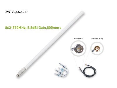 866.5MHz LoRa Whip, Straight RF Antenna 863MHz ~ 870MHz 5.8dBi N Type Male Bracket Mount - 3