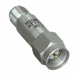 RF Attenuators 30dB 0 Hz ~ 18 GHz 2W SMA In-Line Module - Cinch Connectivity Solutions Midwest Microwave