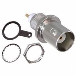 BNC Connector Jack, Female Socket 50Ohm Panel Mount Solder Cup - Adam Tech