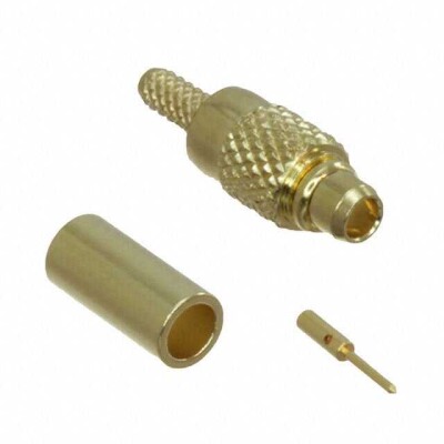 MMCX Connector Plug, Male Pin 50 Ohms Free Hanging (In-Line) Crimp - 1