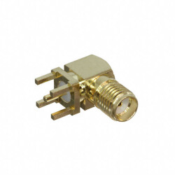 SMA Connector Jack, Female Socket 50 Ohms Through Hole, Right Angle Solder - Adam Tech