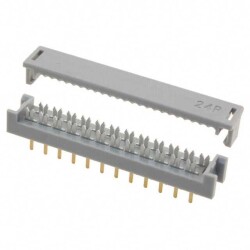 24 Position Ribbon Cable, DIP Header Connector IDC Through Hole - HARTING