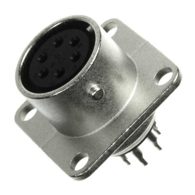 6 Position Circular Connector Receptacle, Female Sockets Solder Cup - 1
