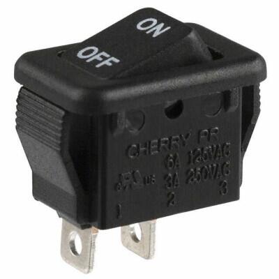 Rocker Switch SPST 6A (AC) 125 V Panel Mount, Snap-In - 1