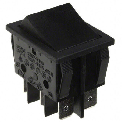 Rocker Switch DPDT 20A (AC) 125 V Panel Mount, Snap-In - 1