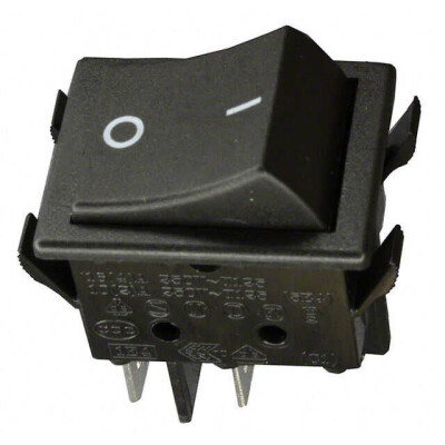 Rocker Switch DPST 20A (AC) 125 V Panel Mount, Snap-In - 1