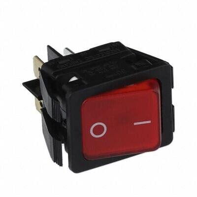 Rocker Switch DPST 20A (AC) 277 V Panel Mount, Snap-In - 1