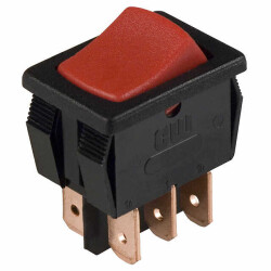 Rocker Switch DPDT 13A (AC) 125 V Panel Mount, Snap-In - CW Industries