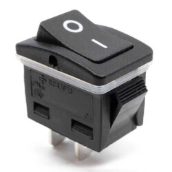 Rocker Switch SPST 16A (AC/DC) 125 V Panel Mount, Snap-In - E-Switch