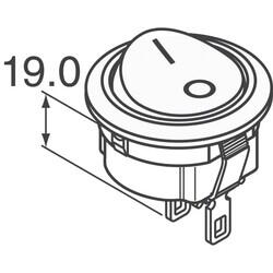 Rocker Switch SPST 20A (AC) 125 V Panel Mount, Snap-In - 2