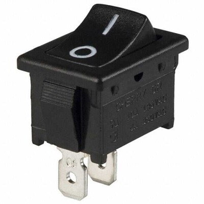 Rocker Switch SPST 10A (AC) 125 V Panel Mount, Snap-In - 1