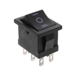 Rocker Switch DPDT 10A (AC) 125 V Panel Mount, Snap-In - Adam Tech